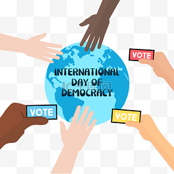 蓝色地球国际民主日手肤色
