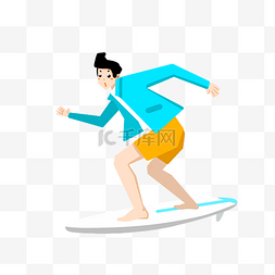 水上活动图片_夏天冲浪运动的男孩