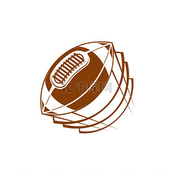 棕色皮革图片_橄榄球在火中孤立的美式足球标志