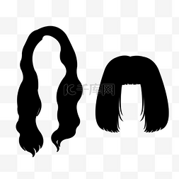黑色波浪长发和短发女士发型