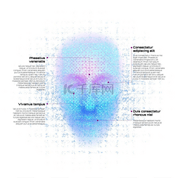 人工智能物联网图片_白色背景上带有数字的机器人脸的