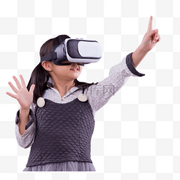 VR体验小女孩眼镜未来科技