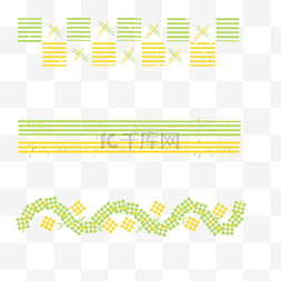 彩色方块图片图片_黄绿色标题栏分界线条纹方块边界