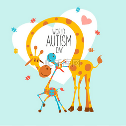 自闭症儿童展板图片_世界自闭症日。