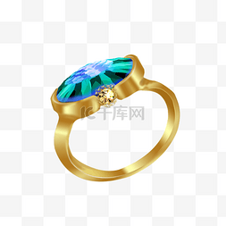 金色蓝宝石戒指