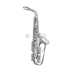 低音号图片_单簧管或萨克斯管独立乐器草图矢
