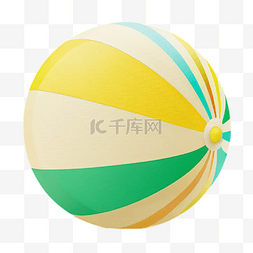 沙滩排球插画图片_夏季度假彩色沙滩排球