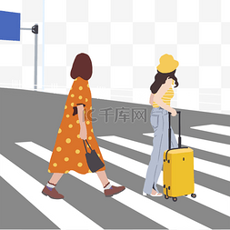 丫字路口图片_斑马线人行道过马路