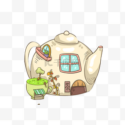 卡通小茶壶图片_茶壶小房子