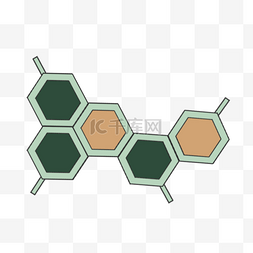 绿色蜂窝图案科学教育元素剪贴画