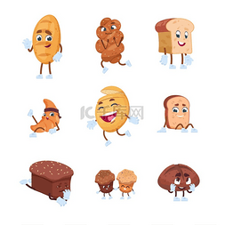 可爱的糖果元素图片_面包角色卡通可爱的人物法棍面包