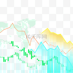 彩色线条股票k线图