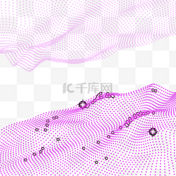 光粒子特效图片_紫色粒子网格光效抽象量子
