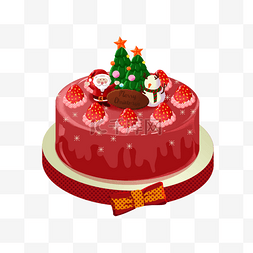 烘烤卡通图片_圣诞节草莓蛋糕
