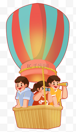 暑期旅行季图片_五一劳动节坐热气球出游