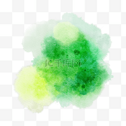 笔刷笔触绿色叠加水彩风格