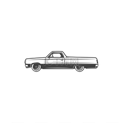老式轿车图片_复古皮卡车标志20世纪70年代经典