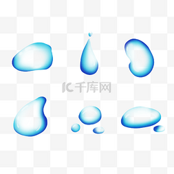 蓝色水球水珠图片_透明蓝色水滴