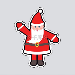 圣诞老人举手图片_穿着红色衣服的圣诞老人与举手玩