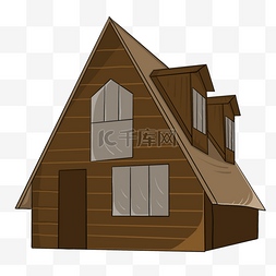 有台阶的房子图片_尖顶小木屋剪贴画