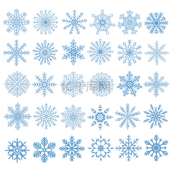 晶体图片_平坦的雪花。 冬天的雪花晶体，