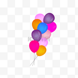 炫彩气球图片_五颜六色的生日气球