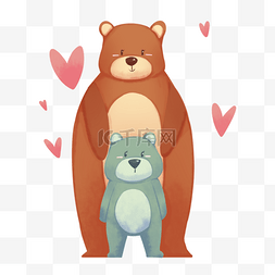 可爱卡通棕熊图片_母亲节可爱卡通动物棕熊