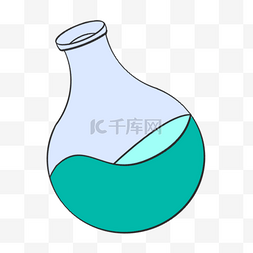 手绘学校图案图片_科学教育元素绿色溶液玻璃烧杯
