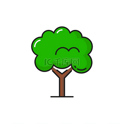 树图标、森林公园或花园和热带绿