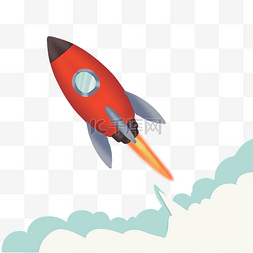 红色宇宙飞船图片_航天的红色火箭