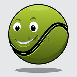健身运动背景图片_快乐有弹性的绿色卡通网球，带着