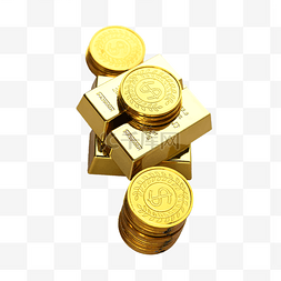 堆硬币图片_硬币道具金块货币金币堆