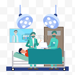 健康口罩图片_外科医生手术室扁平风格