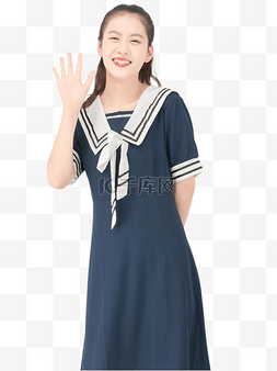 JK图片_JK制服打招呼女生