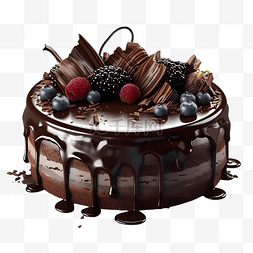 生日蛋糕奶油图片_巧克力水果奶油生日蛋糕