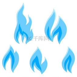 热蓝色图片_一套天然气火焰。