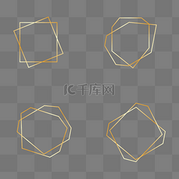 不规则线框图片_金色不规则线框套图几何大气精致