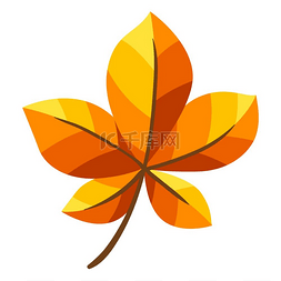 秋天栗子叶子的插图风格化的季节