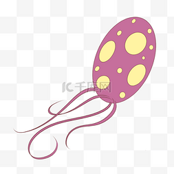 手绘可爱细菌图片_粉色黄色卡通可爱细菌微生物