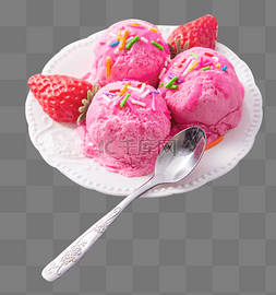 草莓雪糕图片_冰淇淋甜点