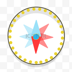红色指南针图片_红色蓝色指针平面方向指南针