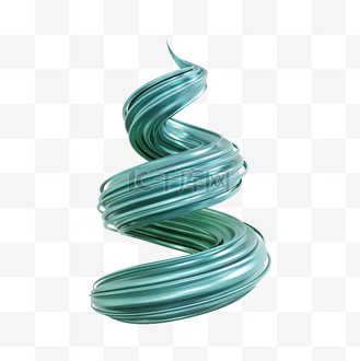 3D螺旋线条蓝色曲线装饰
