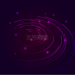 旋涡png图片_紫色旋涡线条科技
