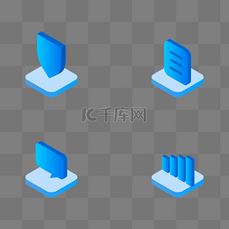 25d图标图片_25d蓝色科技图标套图