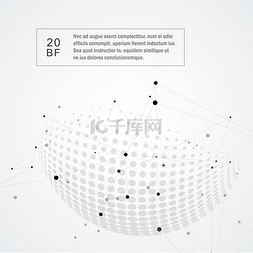 矢量备胎图片_矢量半色调球体与世界地球并连接