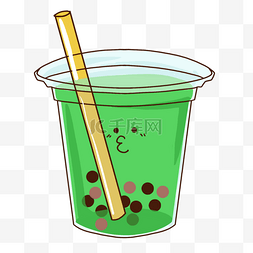 果汁可爱图画绿色饮料图片