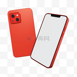 苹果c4d图片_3DC4D立体红色iphone手机