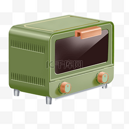 小烤箱图片_绿色微波炉生活电器