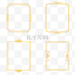 四个方形的韩国金色精致边框