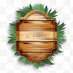 木板绿叶图片_欧式纹理木板植物边框